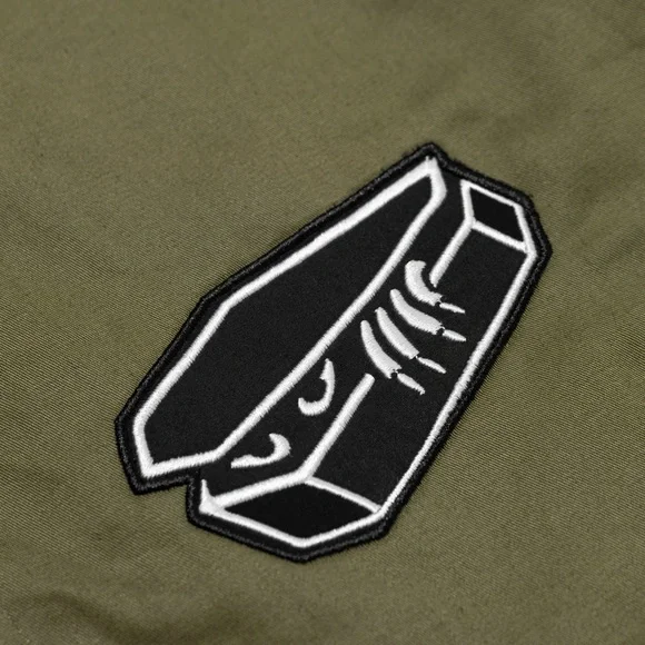 Men's Olive and Black Graphic Jacket - Picture 3 of 8